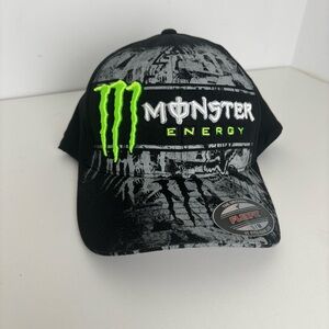 Fox and monster collab Black and Gray Graphic Cap S/M Ricky Carmichael #4